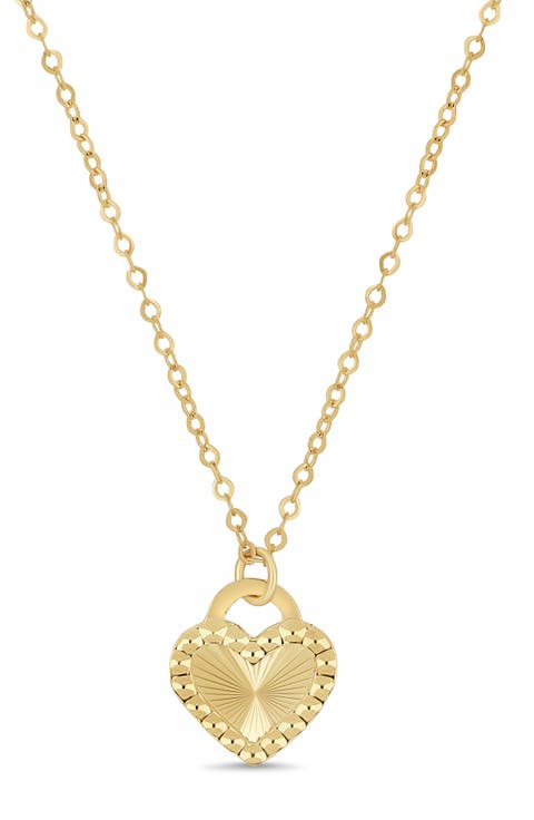 14K Gold Heart Pendant Necklace
