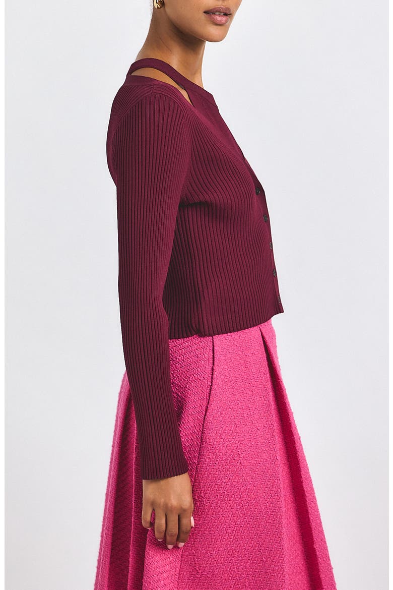 Lonnie Tank & Cardigan Set, Alternate, color, BORDEAUX