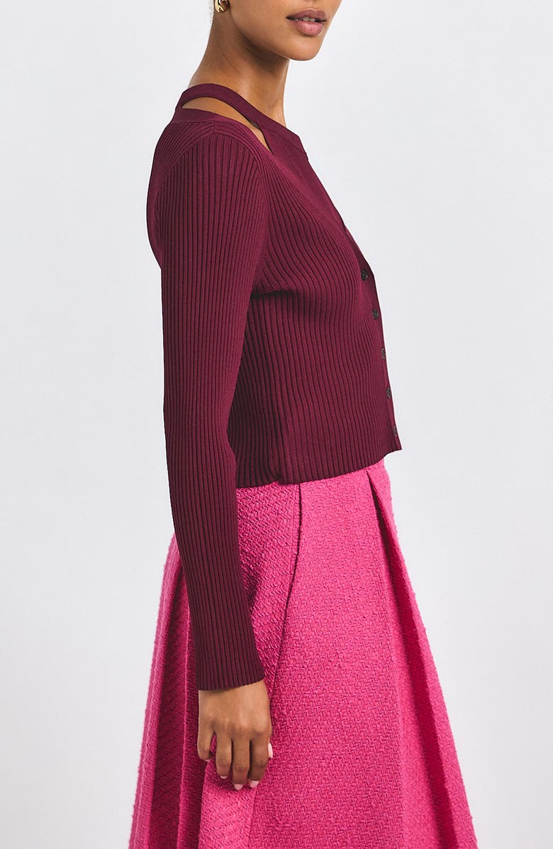 Derek Lam 10 Crosby Lonnie Tank & Cardigan Set, Alternate, color, Bordeaux