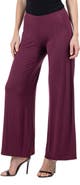 24seven Comfort Apparel Comfortable Solid Color Palazzo Pants