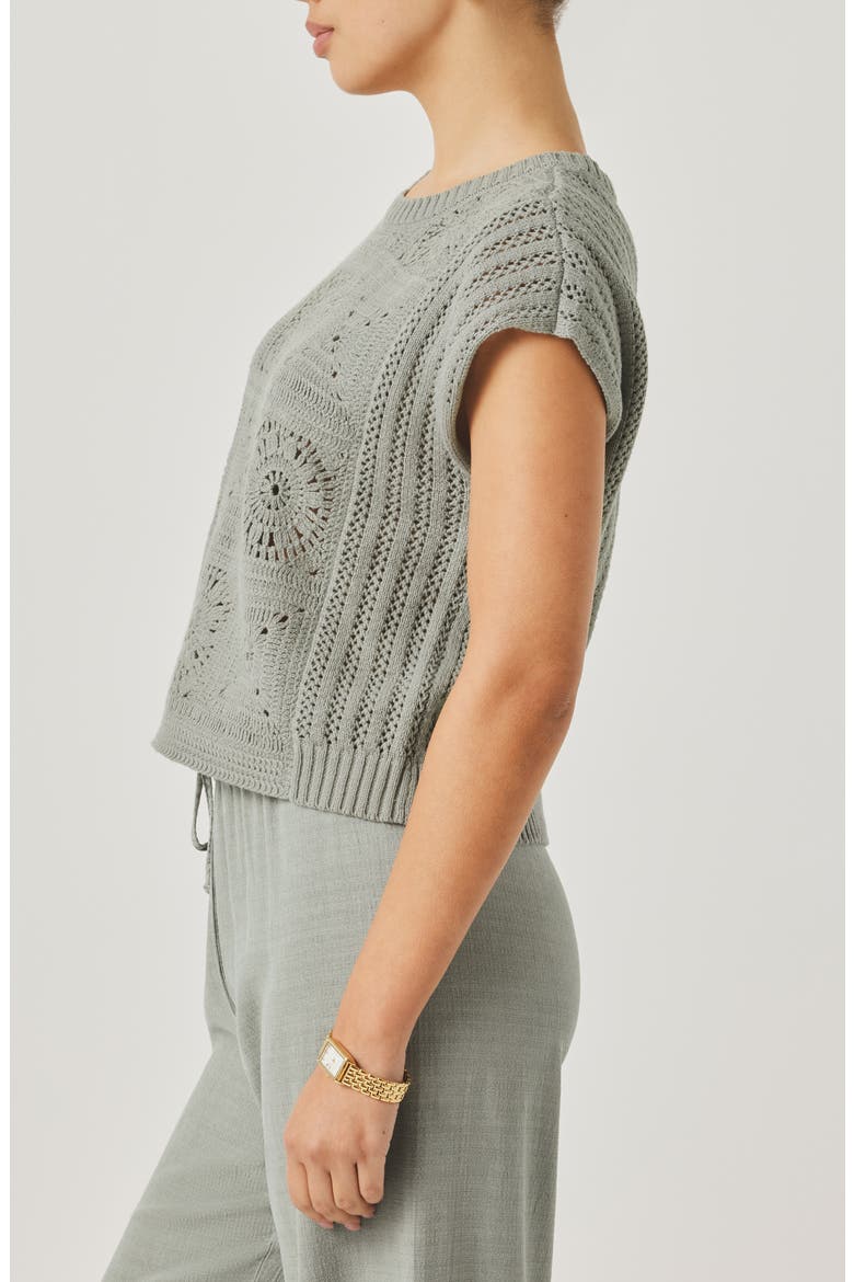 Anderson Open Stitch Sweater, Alternate, color, EUCALYPTUS GREEN