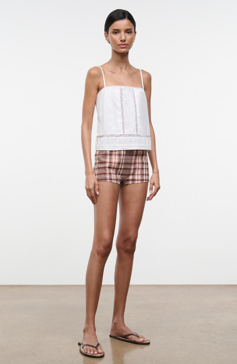 STAUD Corinna Lace Detail Cotton Top, Alternate, color, Ivory
