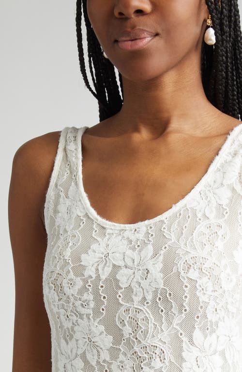 Zimmermann Scoop Neck Lace Bodysuit In Cream