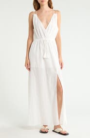 Elan Open Stitch Panel Cover-Up Maxi Dress