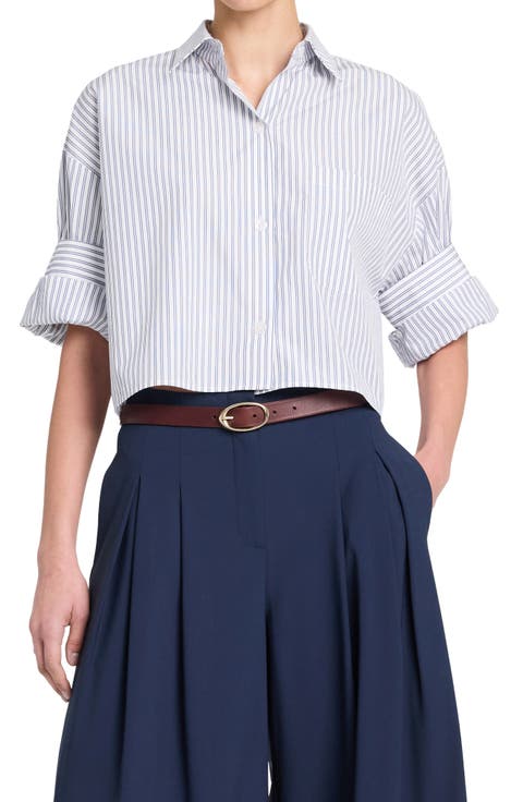 Next Ex Stripe Crop Shirt