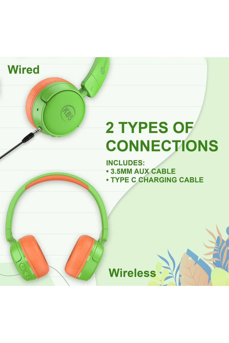 Kids KB5 Wired Headphones, Alternate, color, Pink/Aqua