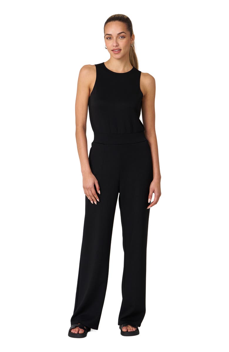 Rebody Active That's a Wrap Scuba Knit Jumpsuit, Main, color, Black