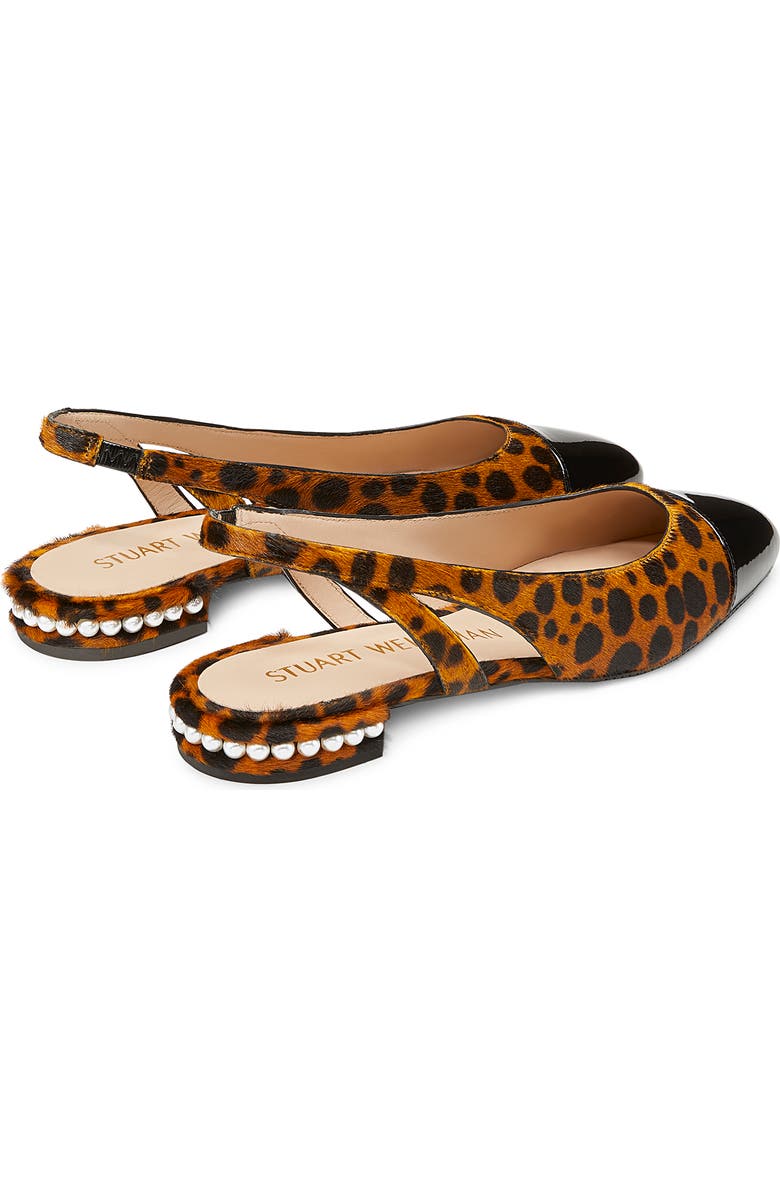 Stuart Weitzman Pearl Genuine Calf Hair Slingback, Alternate, color, Toffee/ Black