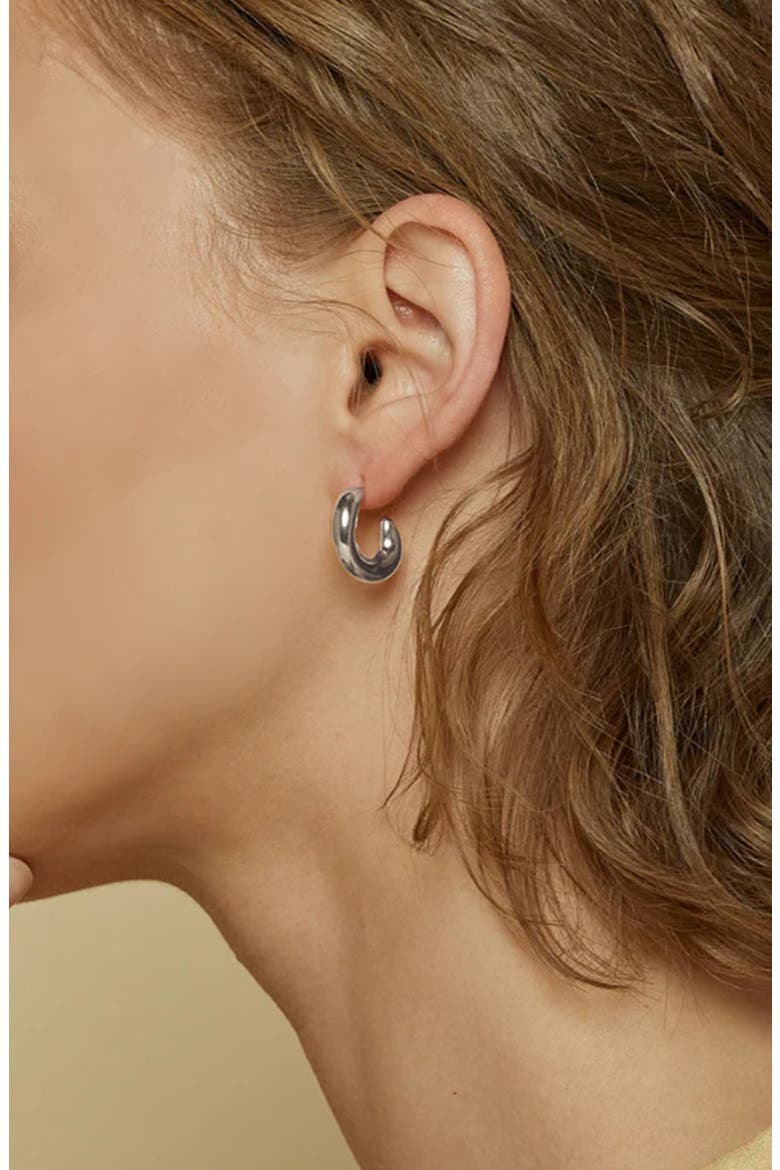 14k Gold Plated Banana Earrings Trendy Dainty Statement, Alternate, color, Silver
