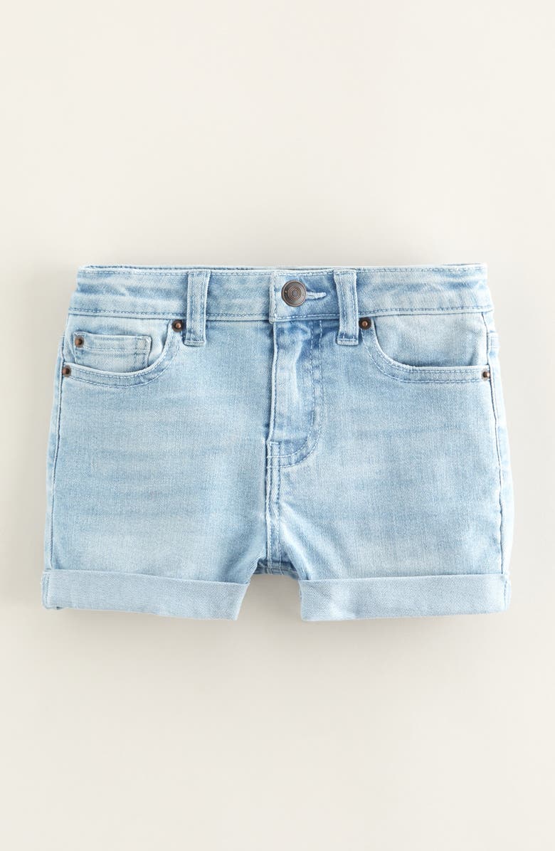 Tucker + Tate Kids' Embroidered Denim Shorts, Main, color, Light Indigo Wash Seashell
