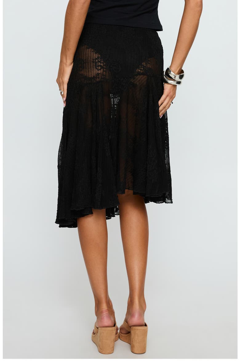 Mellissa Sheer Floral Jacquard Midi Skirt, Alternate, color, BLACK