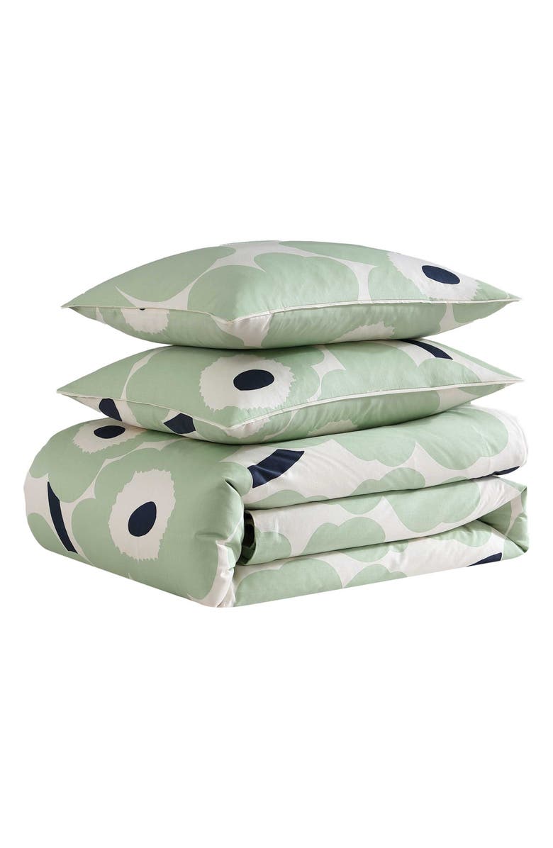 Marimekko Unikko Duvet Cover & Shams Set, Main, color, Open Light-Pastel Green
