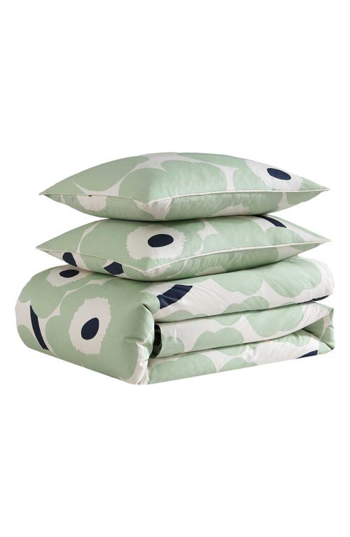 Marimekko Unikko Cotton Duvet Cover Set In Open Light-pastel Green