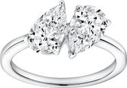 LuvMyJewelry Twin Flames 14K Gold Pear Cut Lab Grown Diamond Toi et Moi Ring - 2 ct