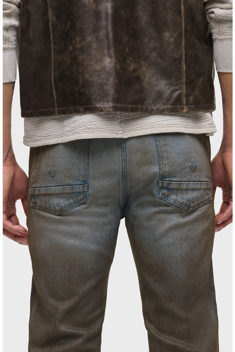 Wes Classic Straight Leg Jeans, Alternate, color, COATED CHOCOLATE