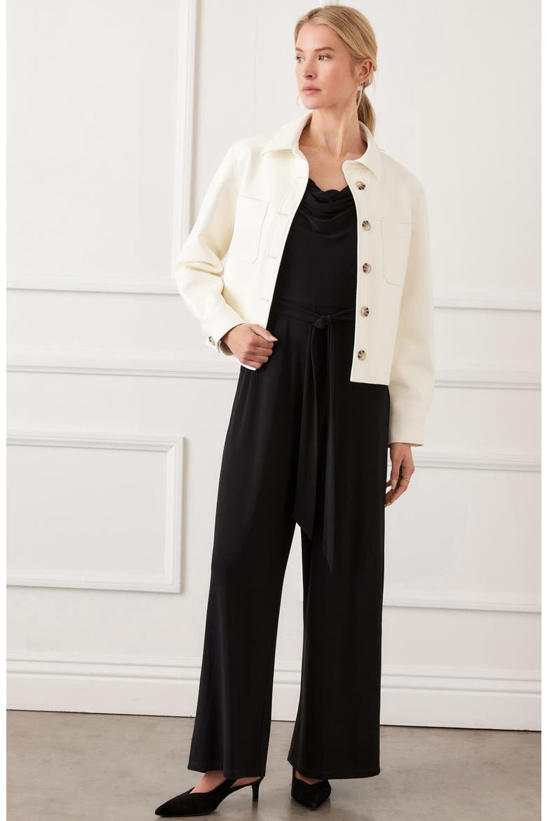 Faux Leather Crop Jacket, Alternate, color, OFF WHITE
