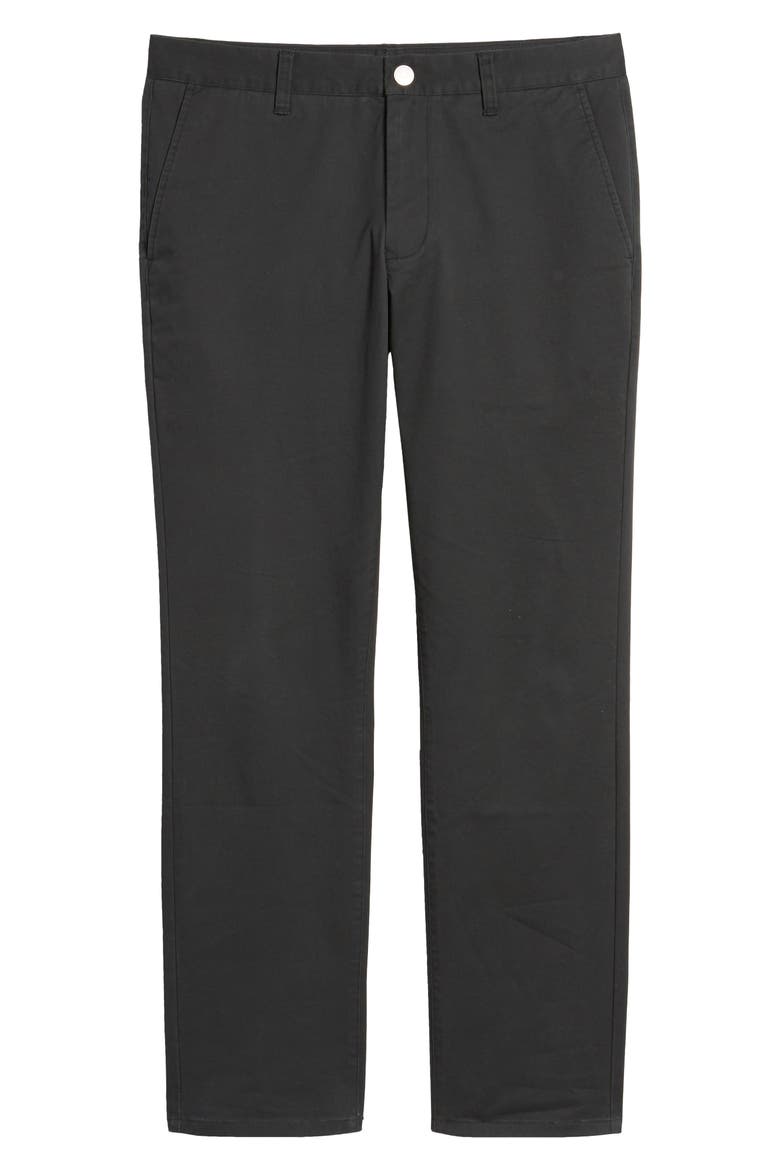 Tailored Fit Washed Stretch Cotton Chinos, Alternate, color, JET BLACK