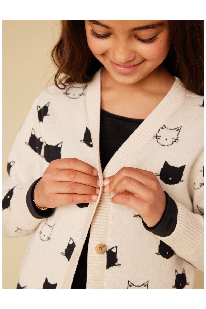 Long Iconic Cat Cardigan, Alternate, color, Turkish Cats