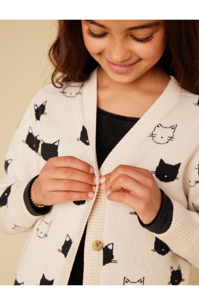 Tea Collection Long Iconic Cat Cardigan, Alternate, color, Turkish Cats