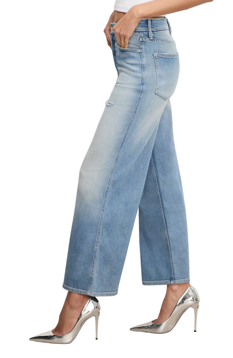 Good American Good Skate Ankle Wide Leg Jeans, Alternate, color,