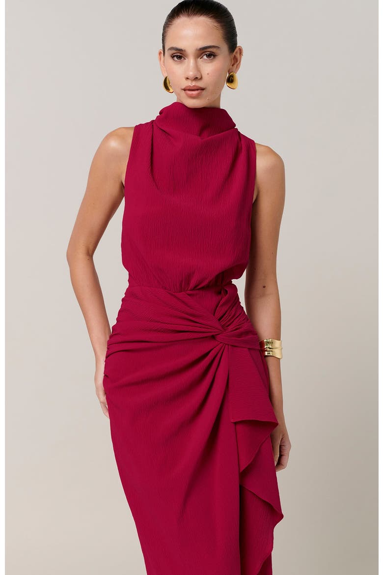 Ursula Midi Dress, Alternate, color, Plum Red