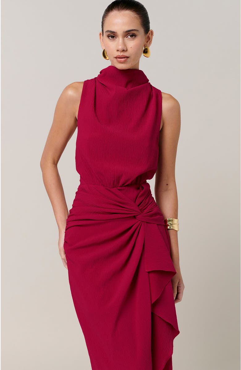 SAVEL Ursula Midi Dress, Alternate, color, Plum Red