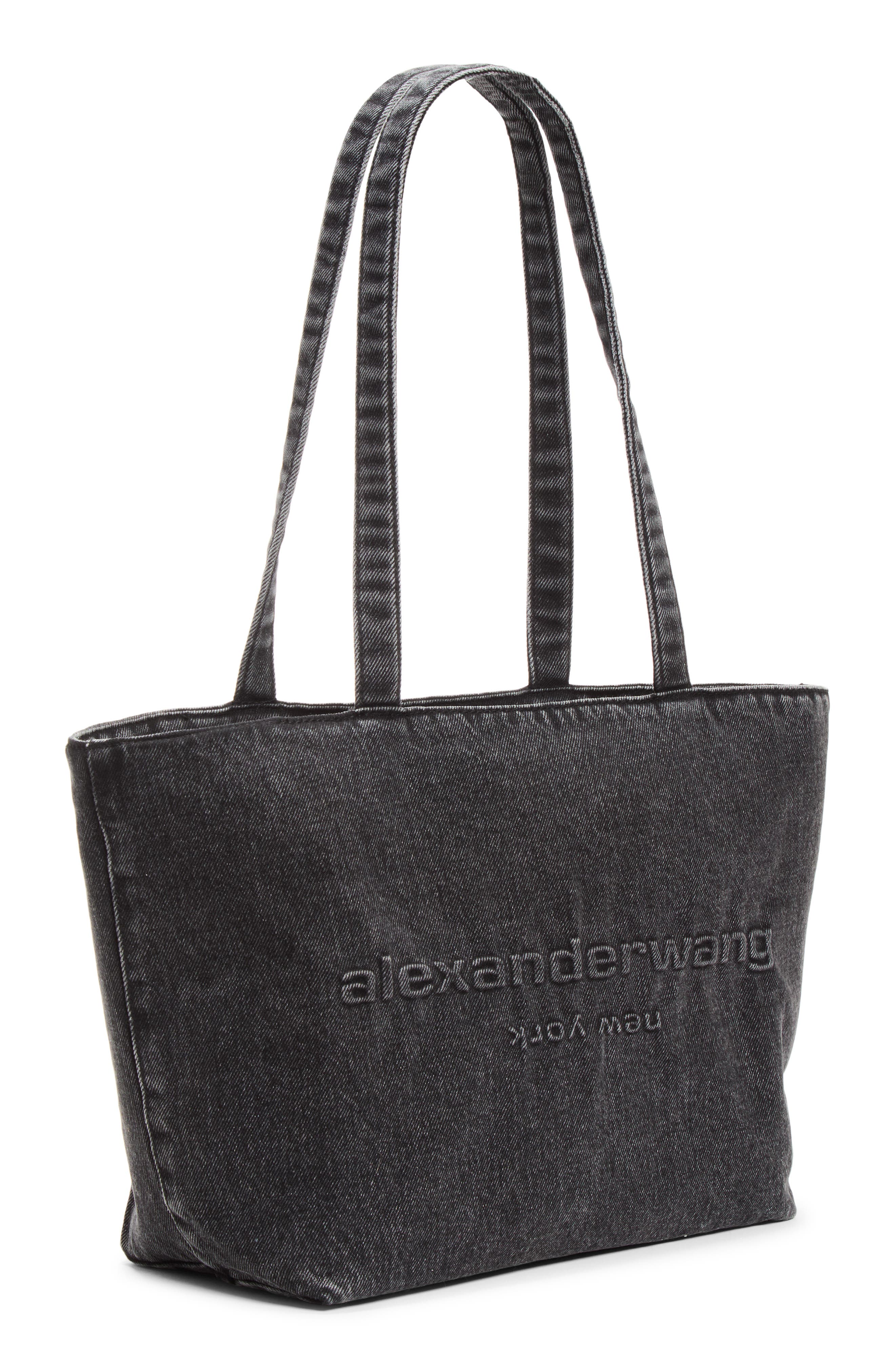 Medium Punch Denim Tote, Alternate, color, GREY AGED