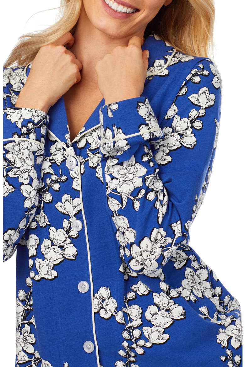 Navy Shadow Blossom Organic Cotton Classic Pajamas, Alternate, color, NAVY SHADOW BLOSSOM