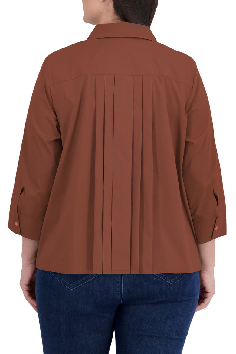 Sandra Cotton Blend Button-Up Shirt, Alternate, color, MACCHIATO