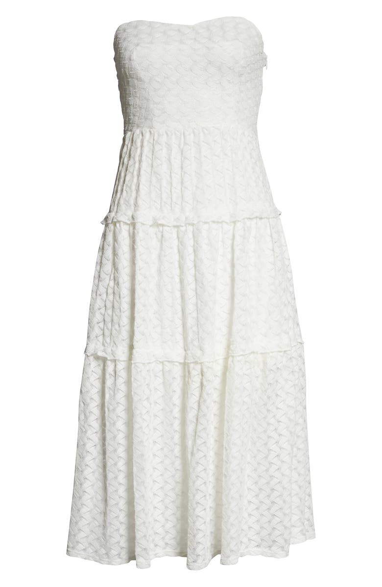 NSR Strapless Lace Midi Dress, Alternate, color, 
