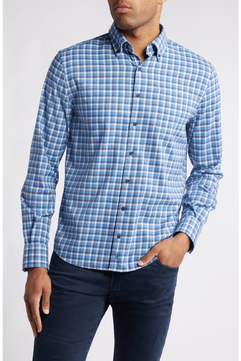 Tally Hangin' Out Performance Button-Down Shirt, Main, color, VICTORY