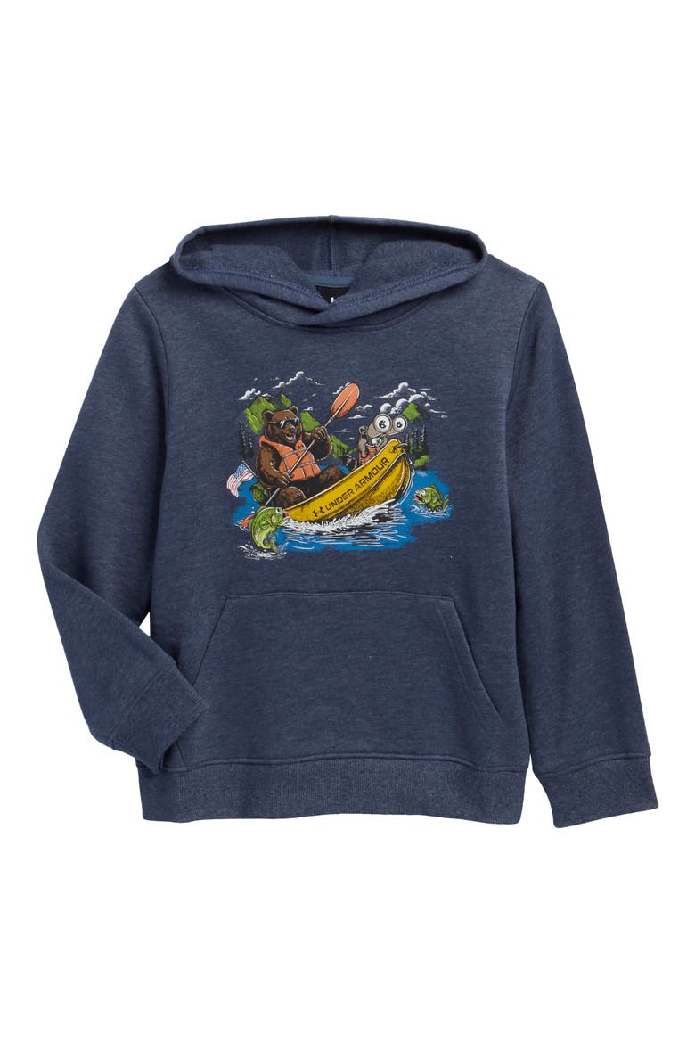 Kids' Bear Kayak Fleece Hoodie, Main, color, DOWNPOUR