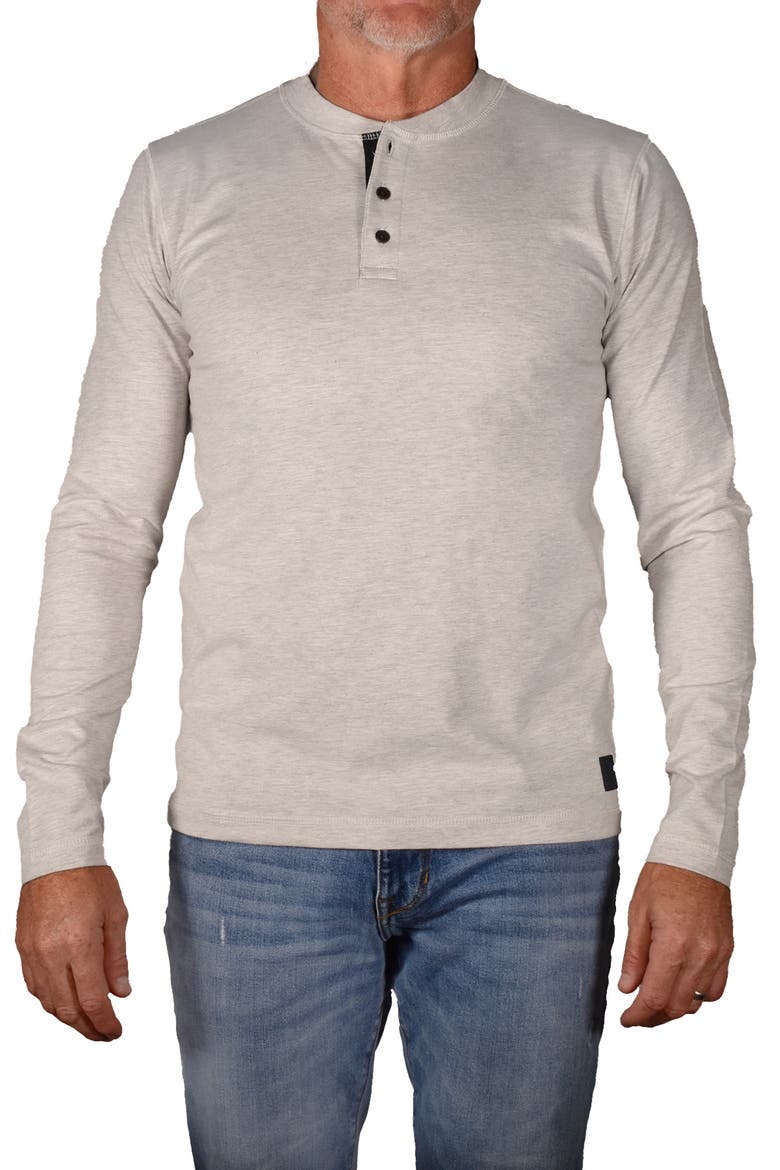 Heathered Long Sleeve Henley, Main, color, OATMEAL