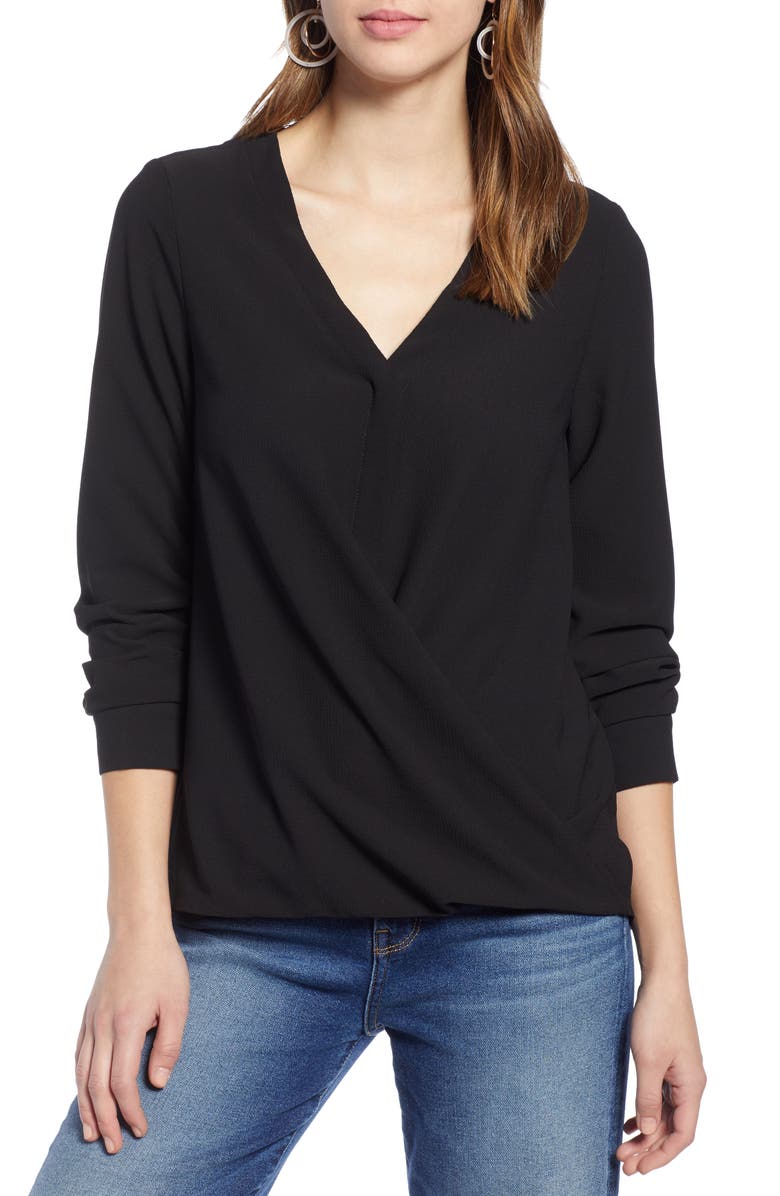 Halogen<sup>®</sup> Faux Wrap Top, Main, color, 