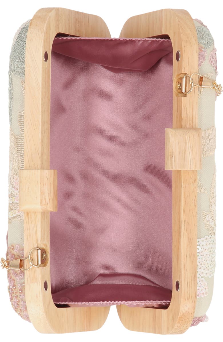 Jessica McClintock Noralee Embroidered Minaudère, Alternate, color, Blush