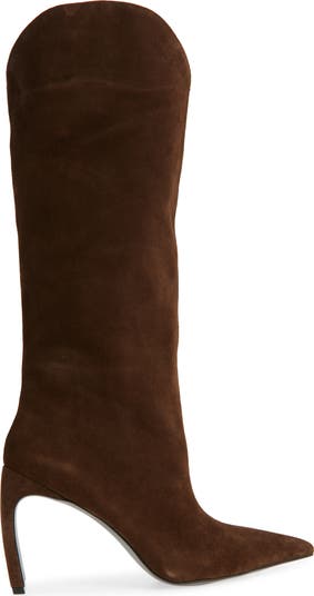 Pinpoint Pointed Toe Knee High Boot