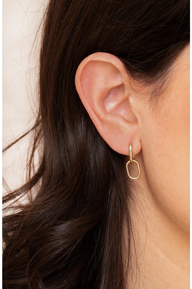 Double Paper Clip Hoop Earrings, Alternate, color, GOLD