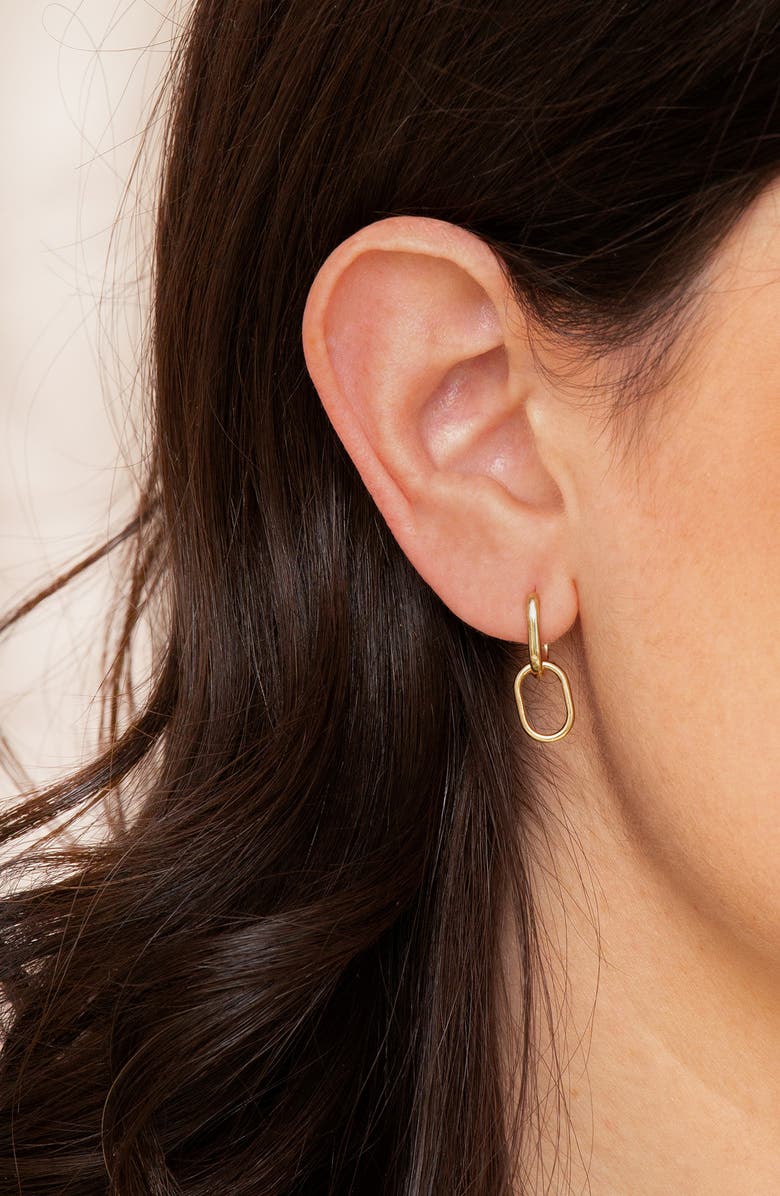 Anzie Double Paper Clip Hoop Earrings, Alternate, color, Gold