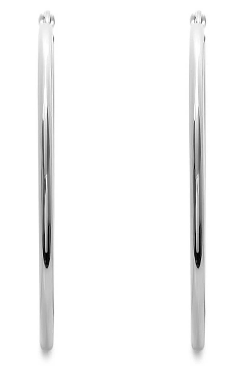 Slim Hoop Earrings, Main, color, SILVER