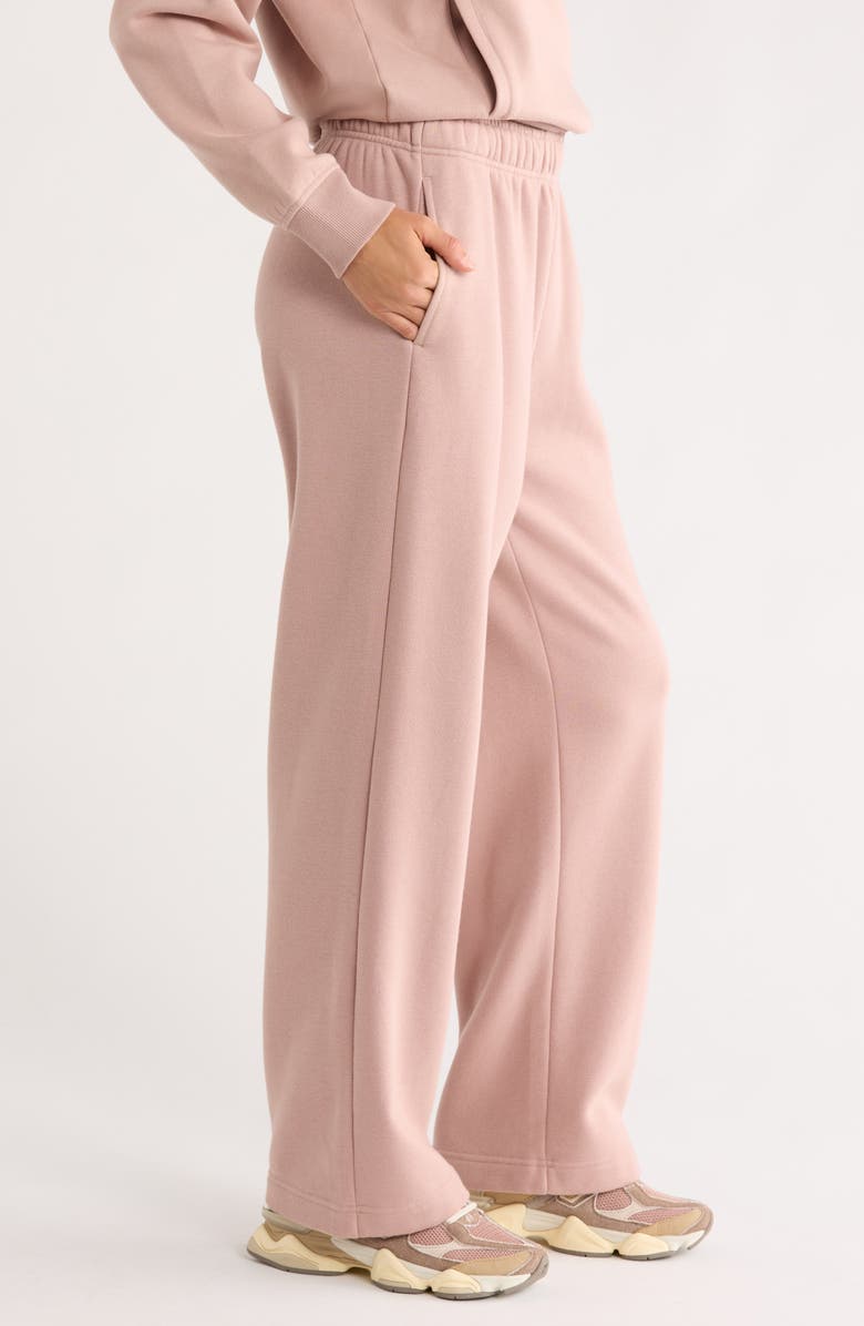 Zella Ultracozy Fleece Straight Leg Sweatpants, Alternate, color, Pink Fawn