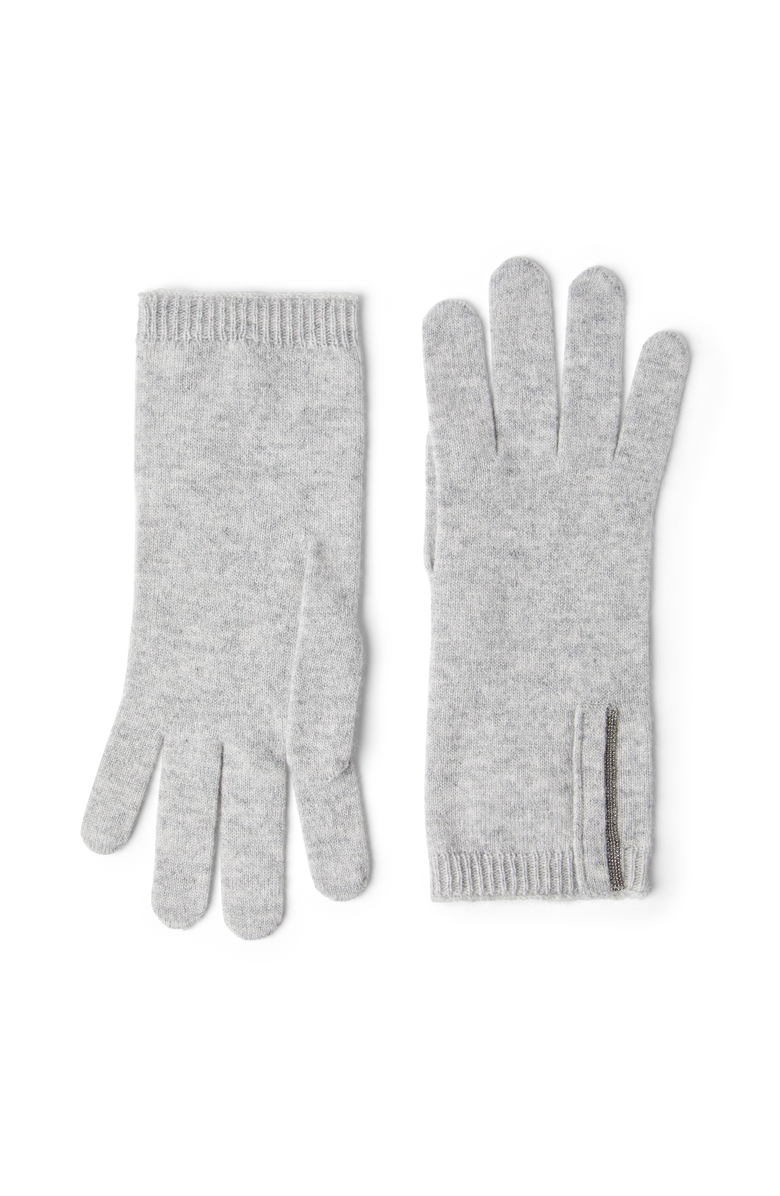 Brunello Cucinelli Knit gloves, Main, color, Light Grey