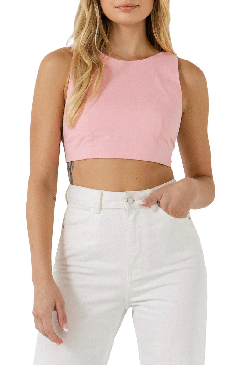 Grey Lab Open Elastic Back Crop Tank, Main, color, Pink