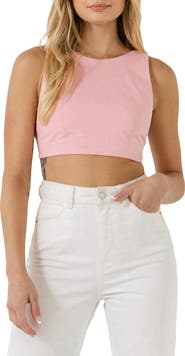 Grey Lab Open Elastic Back Crop Tank