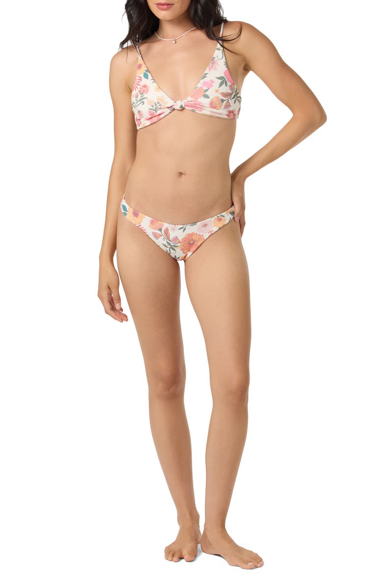 Camellia Floral Bikini Bottoms, Alternate, color, VANILLA