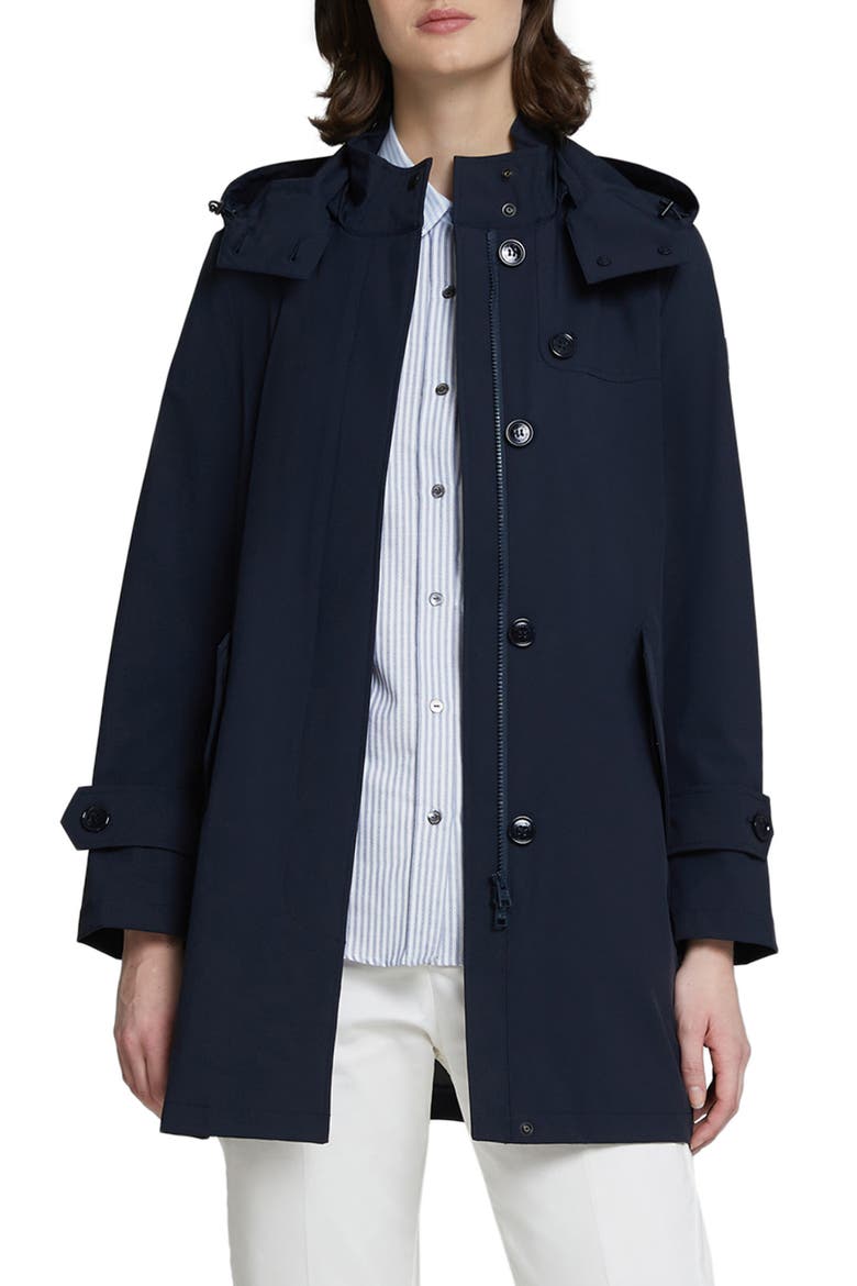 Fayette Wind & Water Resistant Raincoat, Main, color, BLACK