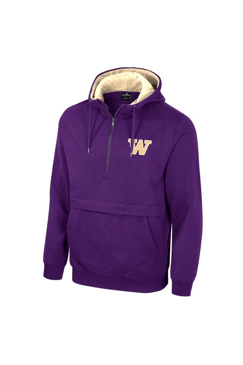 Men's Colosseum Purple Washington Huskies Half-Zip Hoodie, Alternate, color, Purple