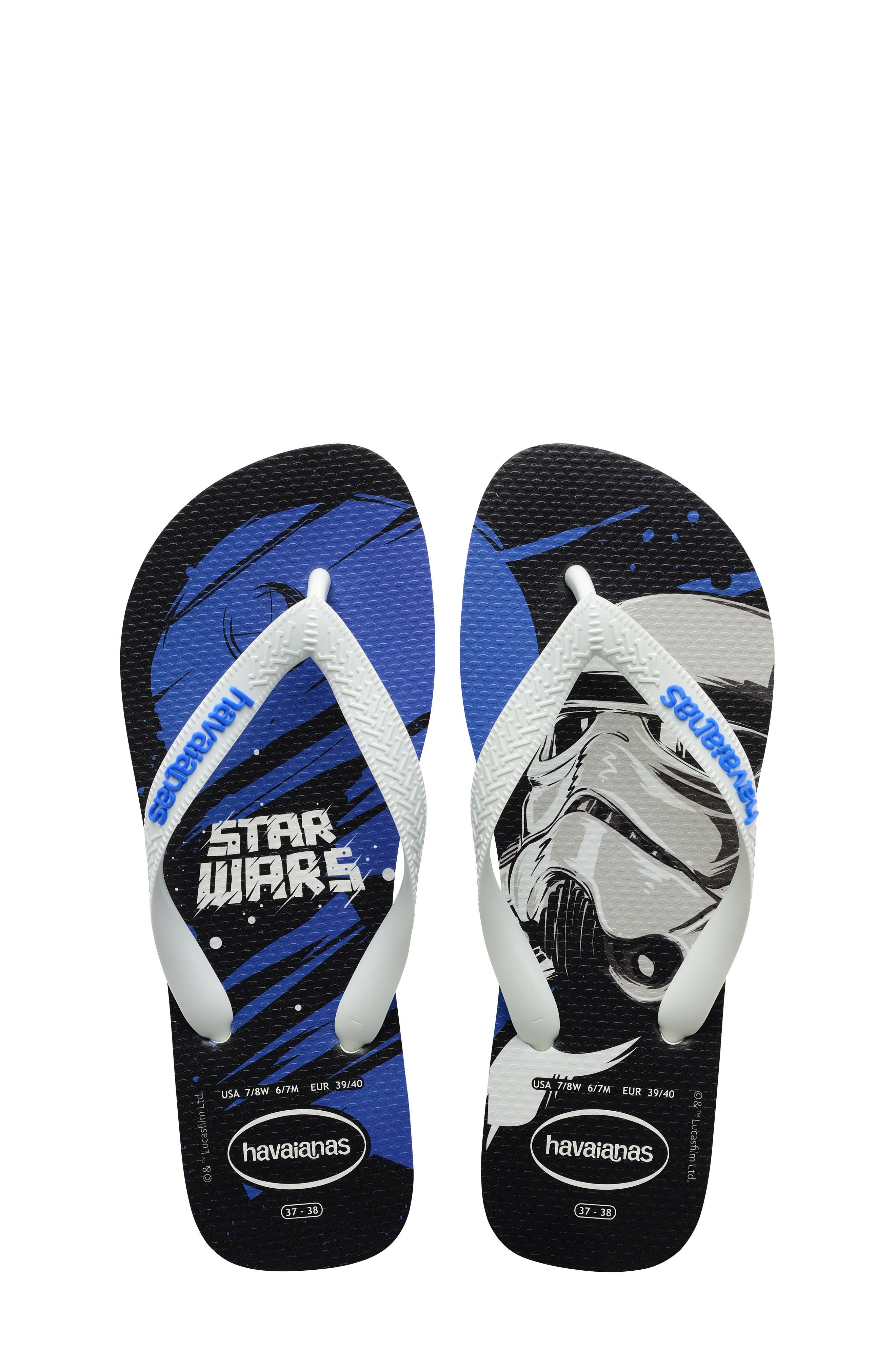 'Star Wars™' Flip Flop, Main, color, WHITE/ STAR BLUE/ WHITE