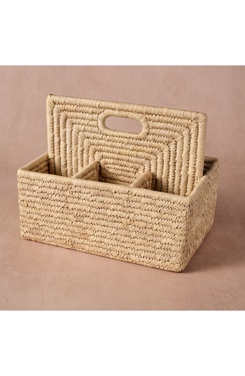Ten Thousand Villages Pleta Woven Date Palm Leaf Utensil Caddy, Main, color, Beige