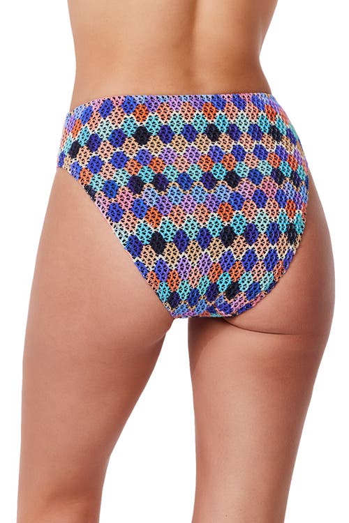 Profile By Gottex Retro Riviera High Waist Netted Crochet Swim Bottom In Multi