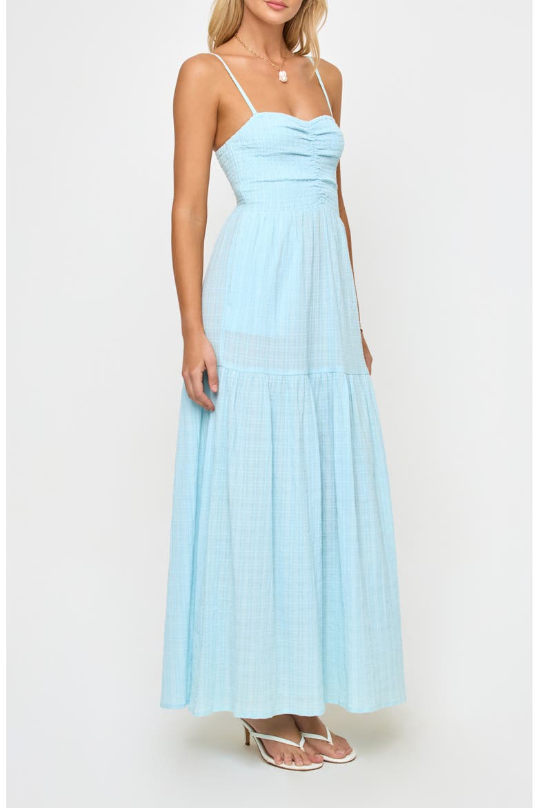 Mallorca Smocked Cover-Up Maxi Dress, Alternate, color, IBIZA BLUE